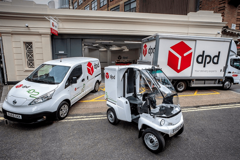 DPD started its journey towards having all electric fleets with a microhub in Westminster. Image courtesy of DPD