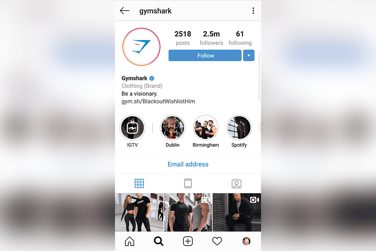 Gymshark grew to maturity on the strength of its social marketing strategy