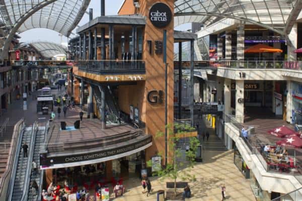 Bristol's Cabot Circus is one of Land Securities' regional shopping centres. Image courtesy of Land Securities