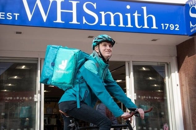 WHSmith is testing customers' appetites for fast delivery of work-from-home essentials. Image courtesy of Deliveroo