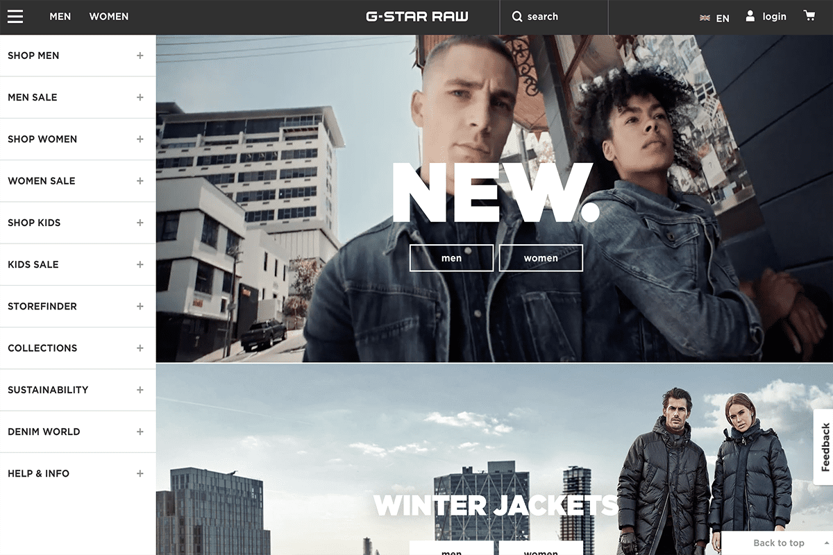 G-Star RAW: discovery leads to more clicks – and sales