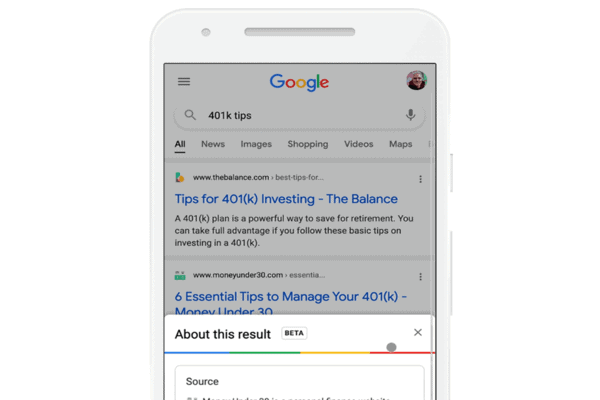 Google 'about this result' goes live in US (Image: Google)