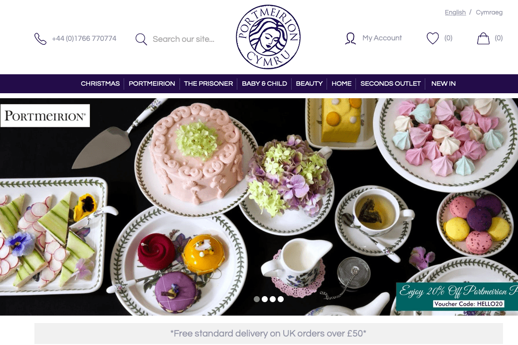 Shoppers around the world are buying Portmeirion and Spode pottery online. Image: Screenshot of portmeiriononline.co.uk