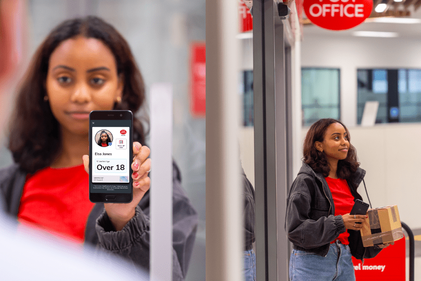 Shoppers can now prove their identify through an app to collect parcels in Post Offices. Image courtesy of The Post Office
