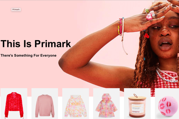 Shoppers are viewing twice as many pages when they visit the new website. Image: screenshot of Primark.com
