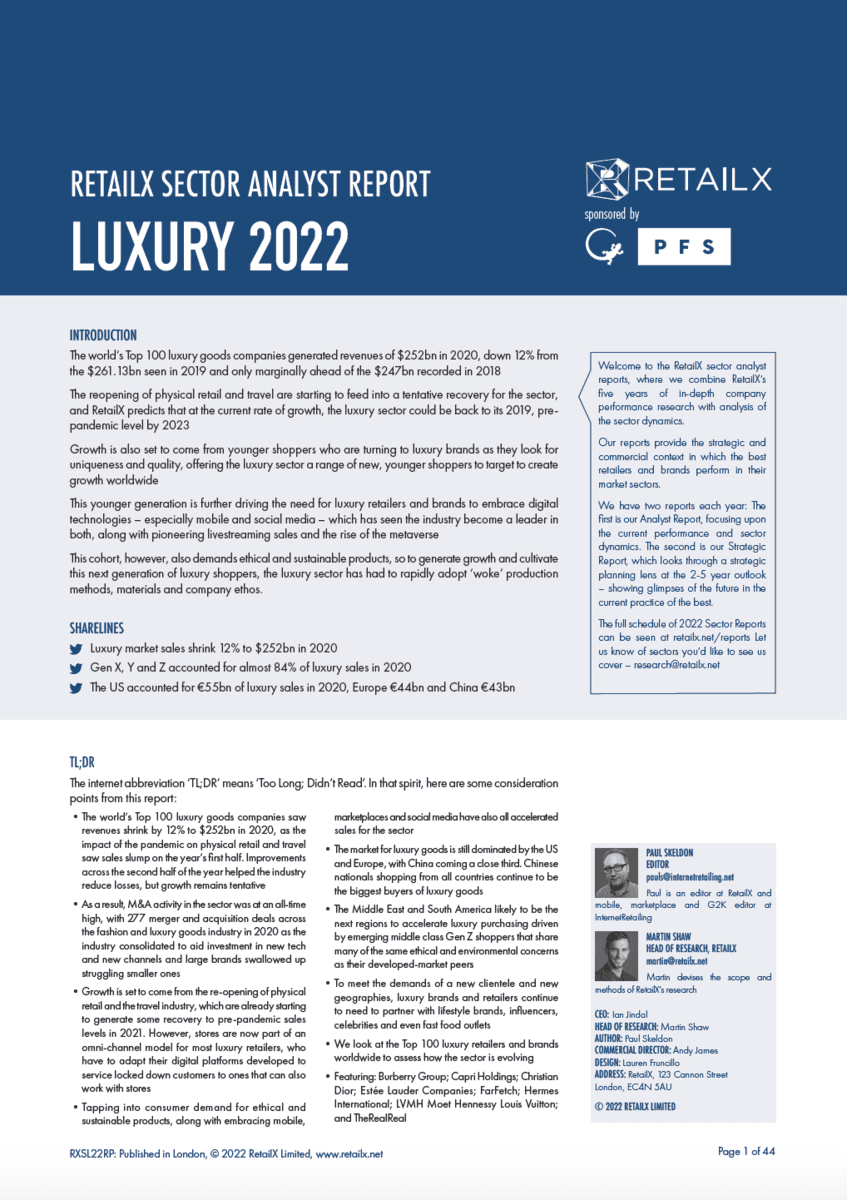 RetailX Sector Analyst Report: Luxury 2022