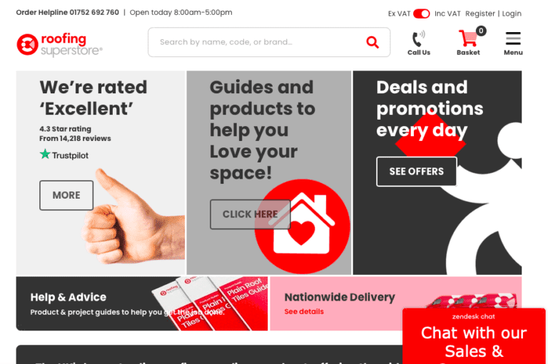 Screenshot of roofingsuperstore.co.uk