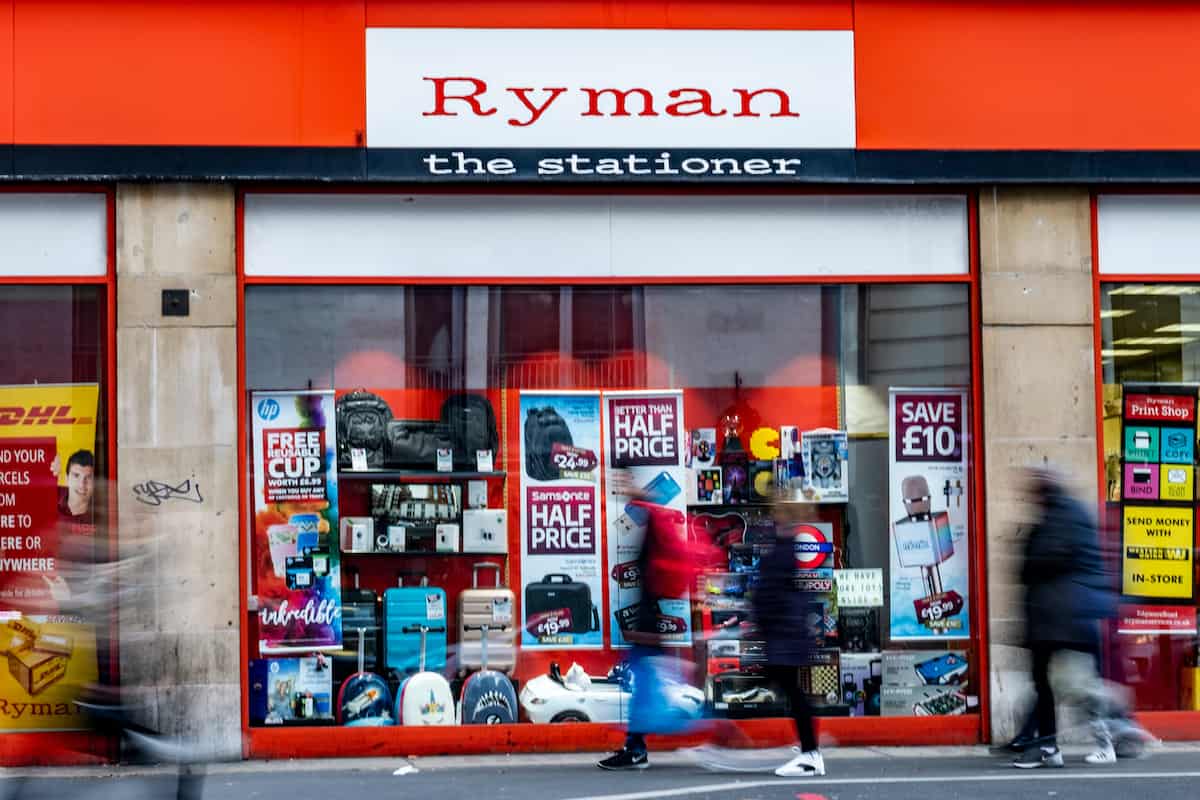 Half of Ryman's sales are now online. Image: Willy Barton/Shutterstock