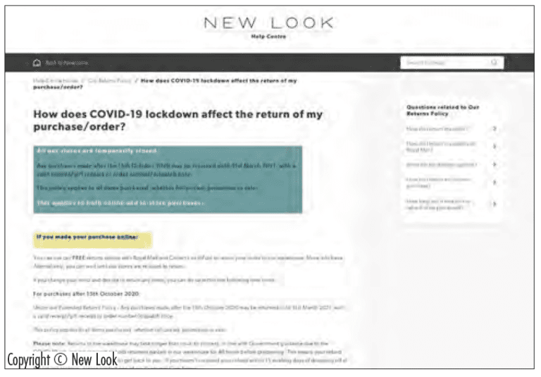 New Look has extended its returns period to counter slower post
