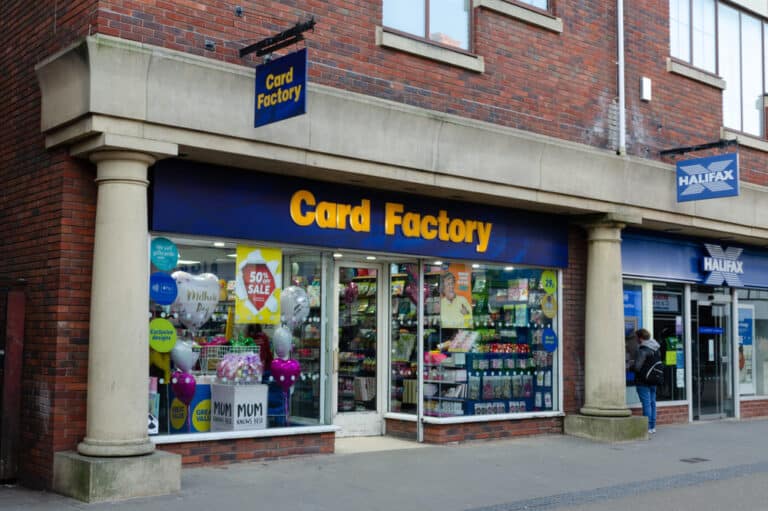 Card Factory storefront