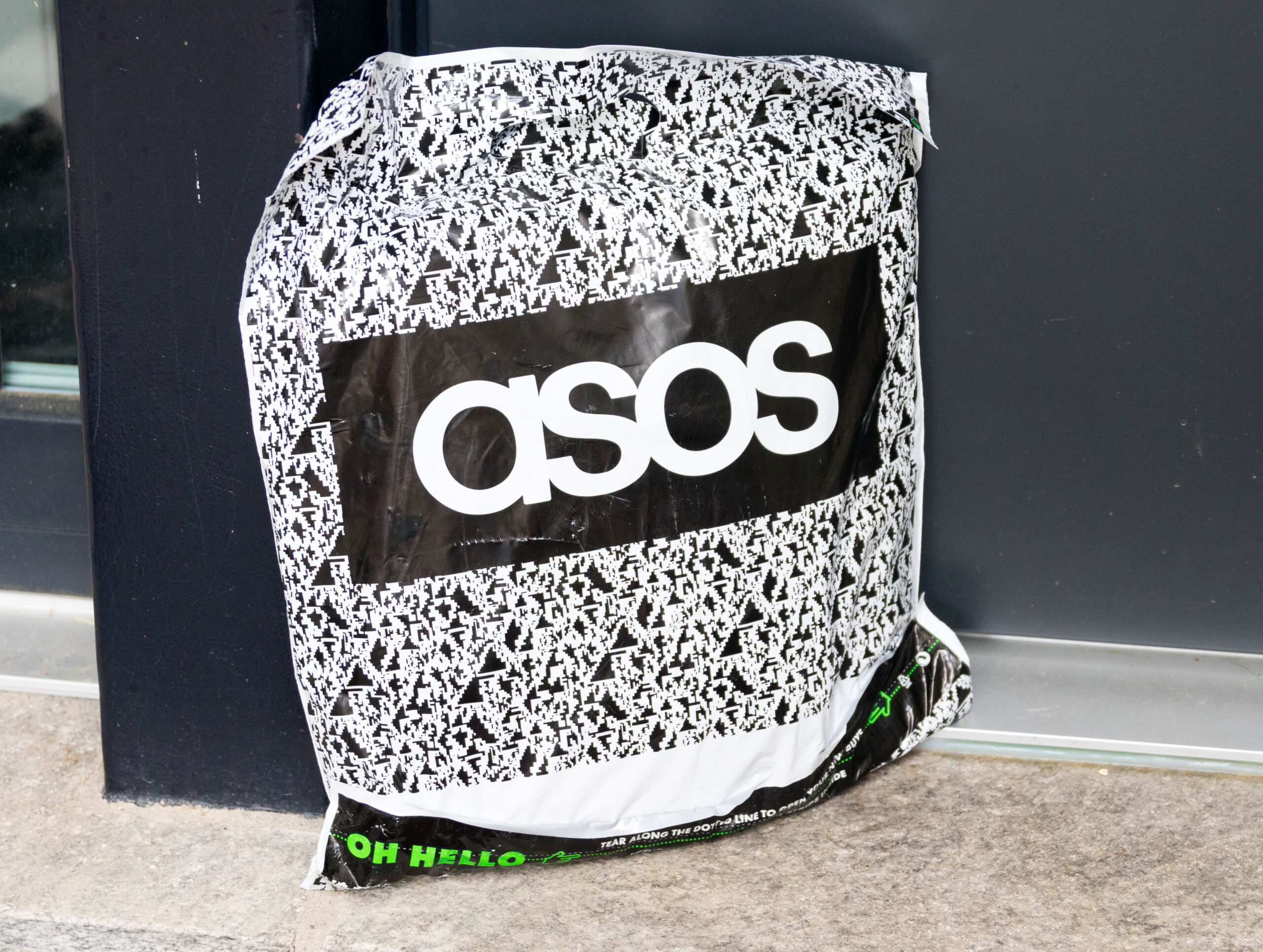 Geneva/switzerland-10.08.18:,Asos,Online,Shopping,Package,Logo,House,Door,Handle,Front