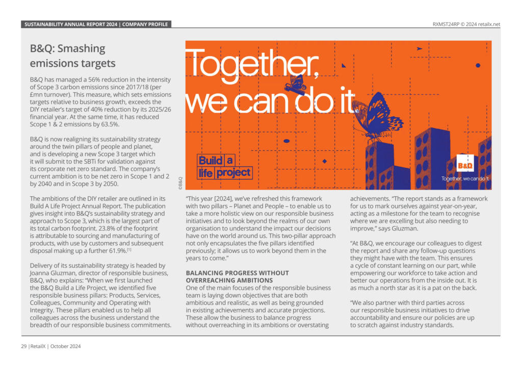 RetailX Sustainability Annual Report 2024 - B&Q Case Study