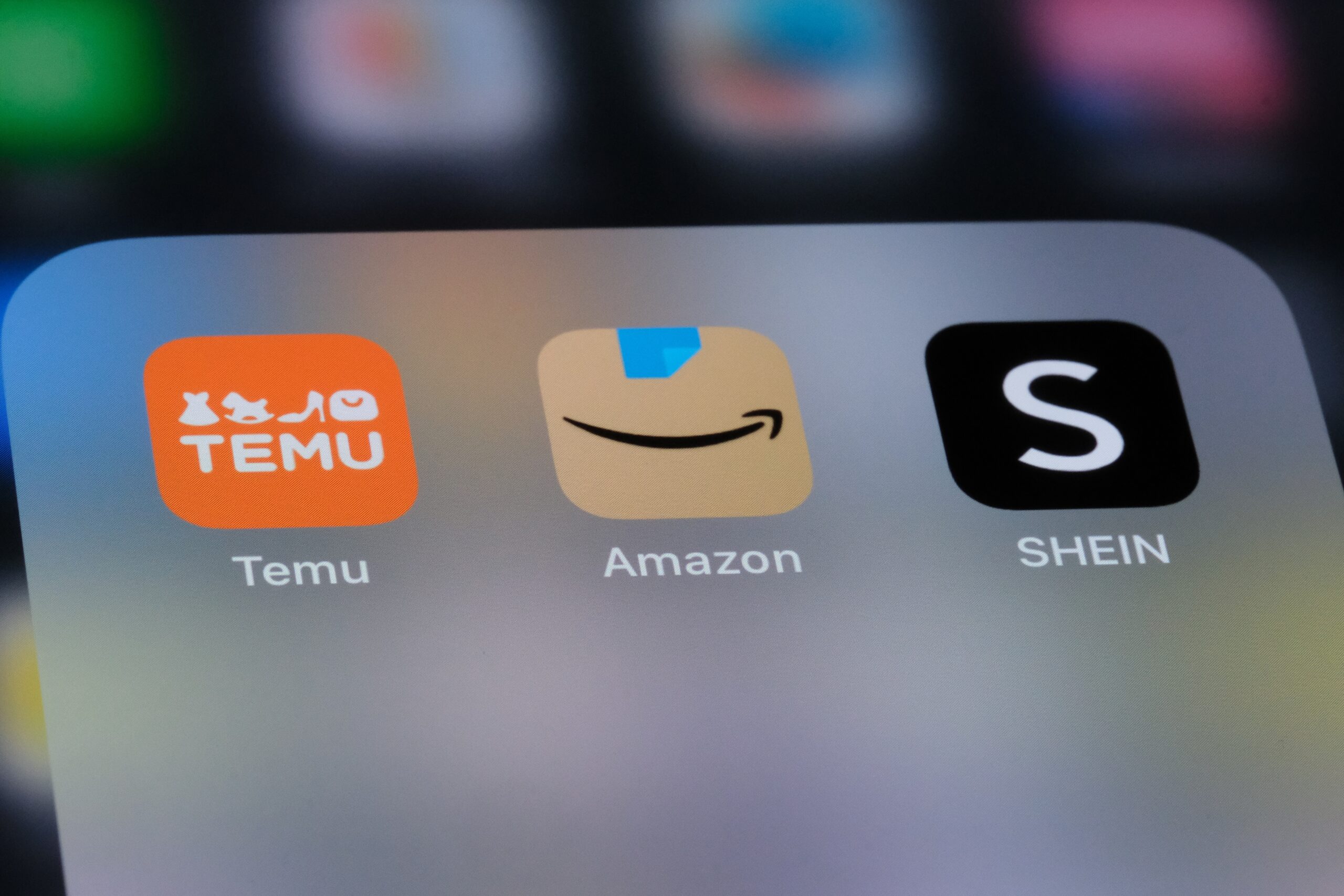 Shanghai,china-oct.20th,2024:amazon,,Temu,,Shein,App,Icon,On,Screen.,Assorted,Online