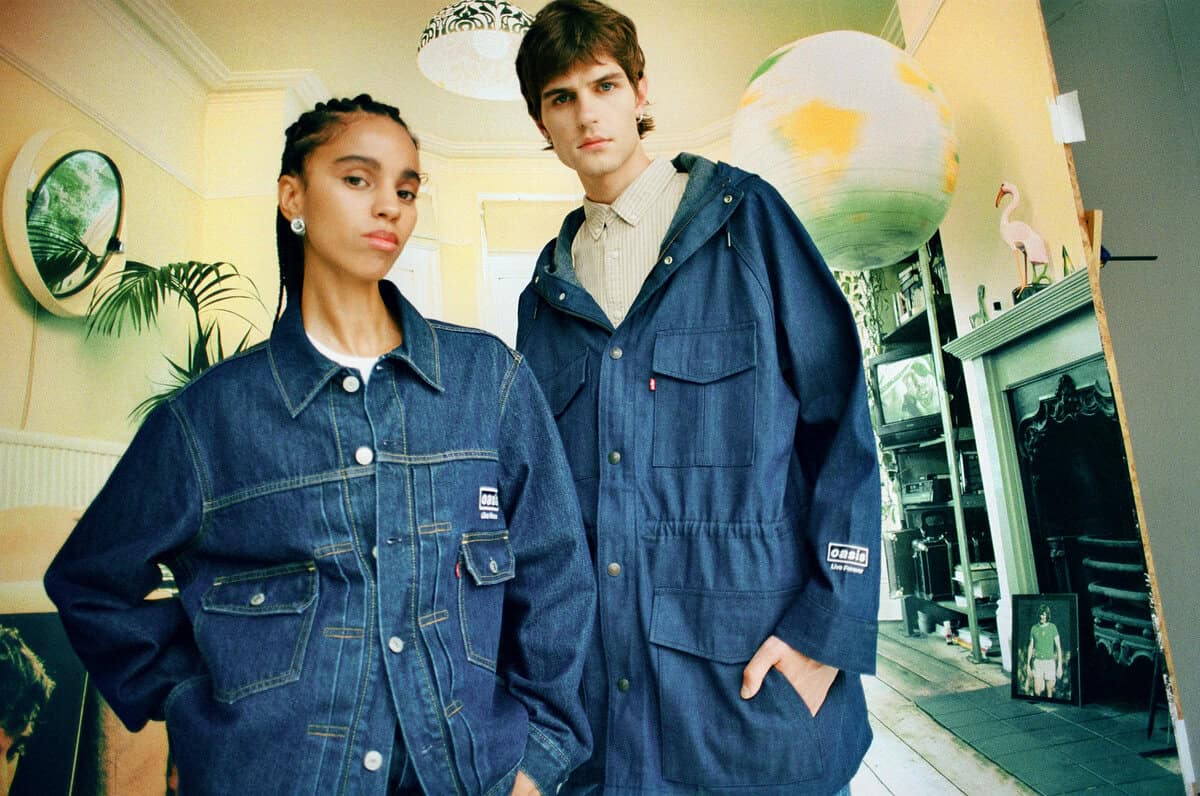 Models wear Levi's clothing range inspired by Oasis tour