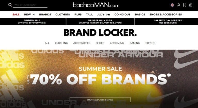 Brand Locker marketplace from BoohooMan