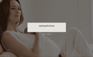 Screenshot of Seraphine website, which is closed following its administration